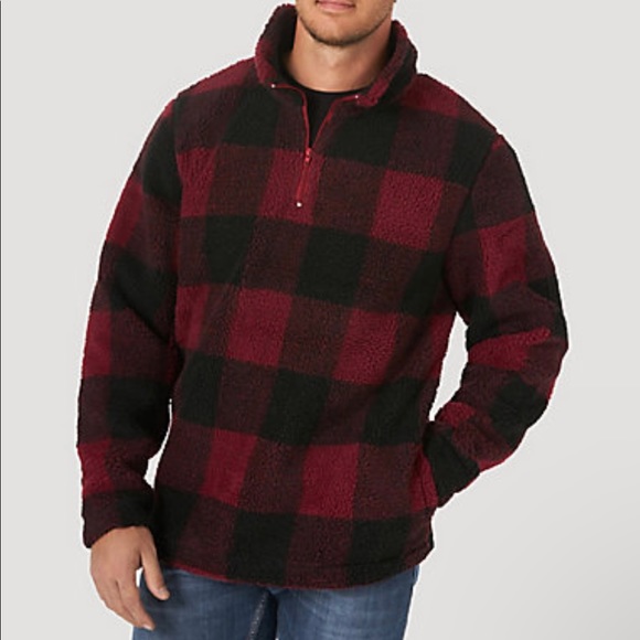 Wrangler Other - Wrangler Men’s Plaid Sherpa Red/Black Pullover Jacket/Sz:3X/NWT